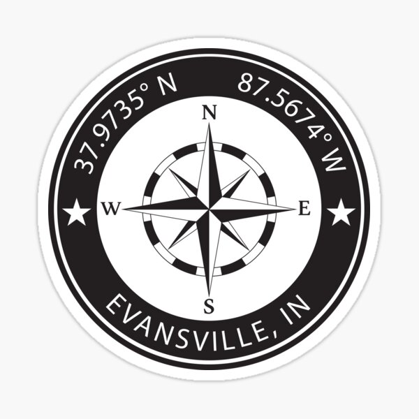 Item preview, Evansville, Indiana Geographical Coordinates designed and sold by TeeOhGraphics.