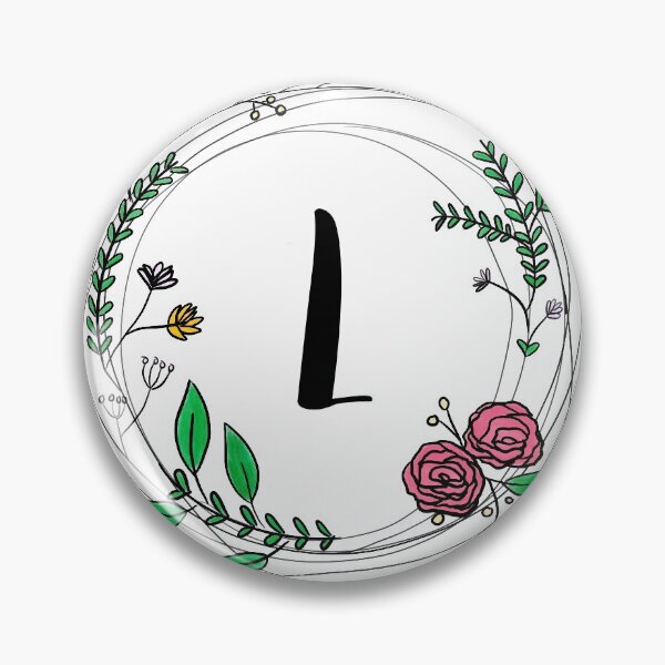 Item preview, Floral initial wreath (L) designed and sold by CleverBerry.