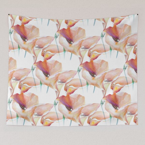 Item preview, Arum Zantedeschia Calla Flame Lilies in Watercolor Pattern designed and sold by Nisuris.
