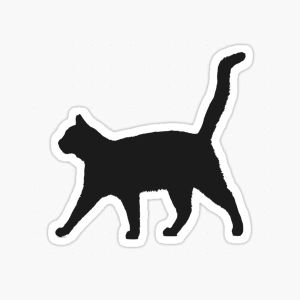 Black Cat Silhouette Sticker