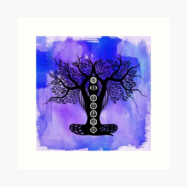 Item preview, Chakra Lady Tree - Watercolor Blue-Purple designed and sold by serenaking.