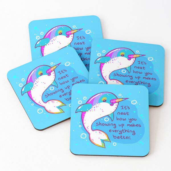 Item preview, "You Showing Up Makes Everything Better" Rainbow Narwhal designed and sold by thelatestkate.