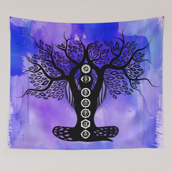 Item preview, Chakra Lady Tree - Watercolor Blue-Purple designed and sold by serenaking.