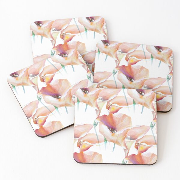 Item preview, Arum Zantedeschia Calla Flame Lilies in Watercolor Pattern designed and sold by Nisuris.