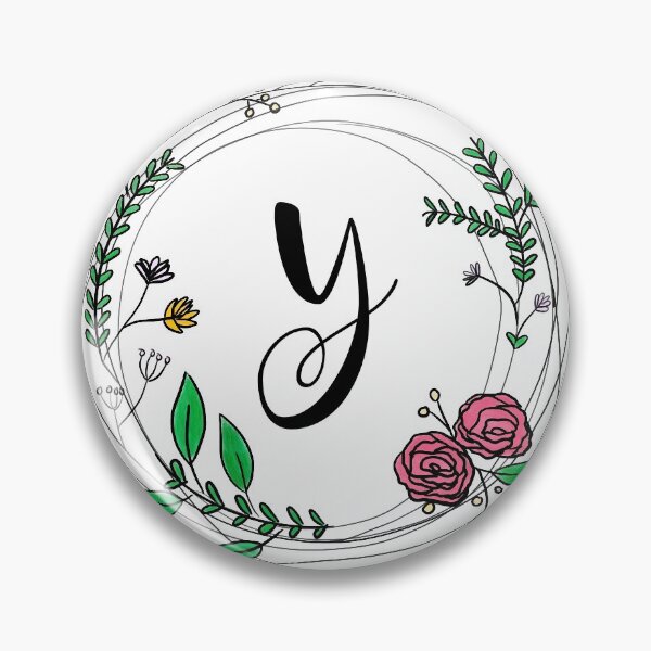 Item preview, Floral initial wreath (Y) designed and sold by CleverBerry.