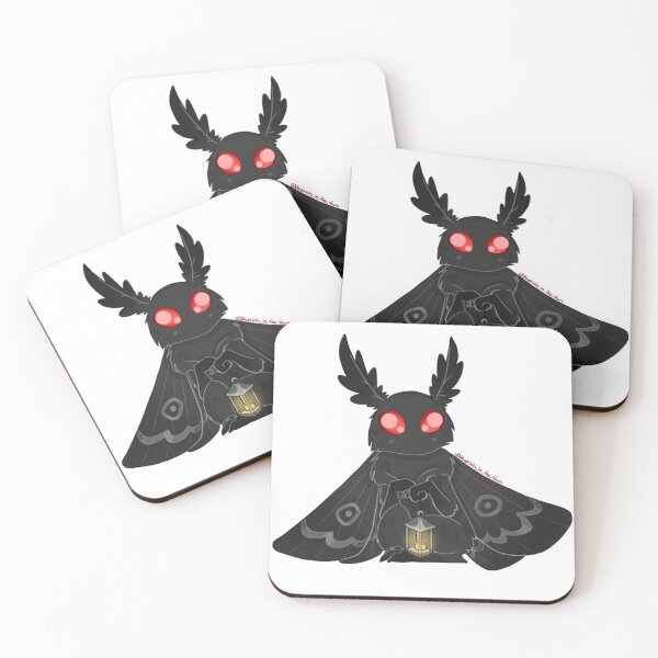 Item preview, Tiny Mothman (Mothling!) with lamp, kawaii cryptid designed and sold by OTBPShop.