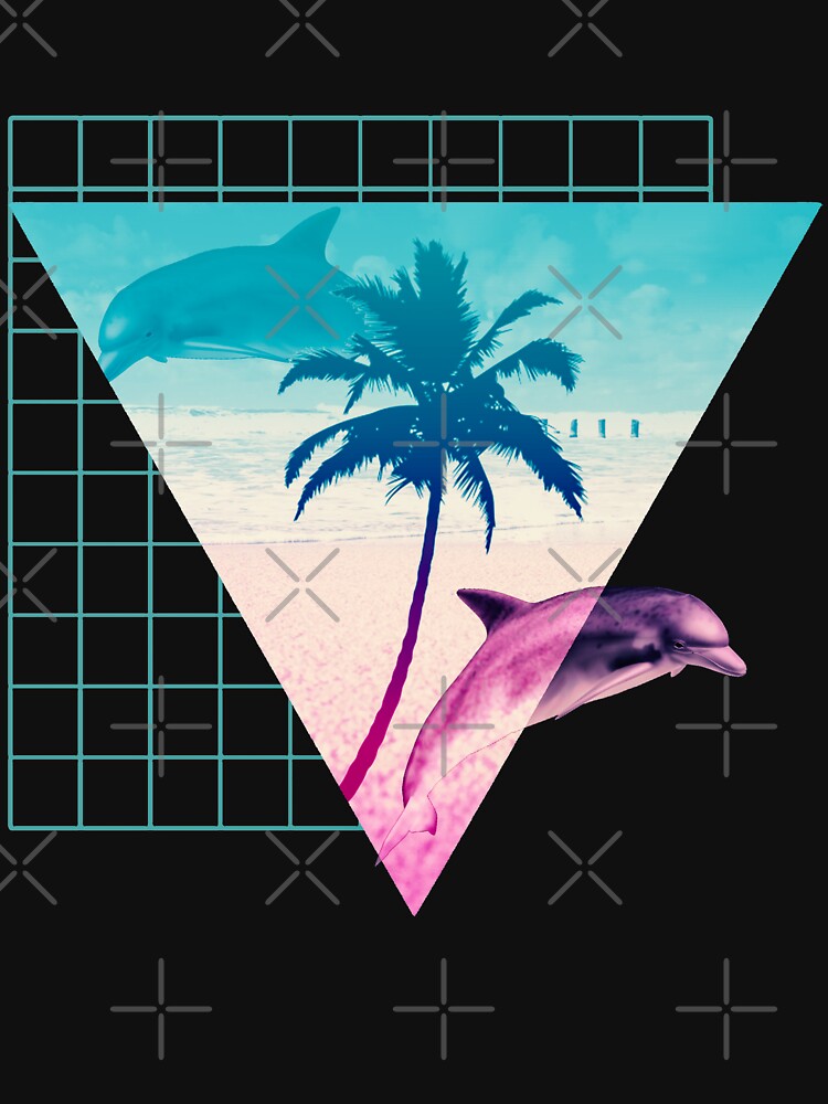 Aesthetic Dolphins 80's & 90s Hypnotic Summer Beach print Aesthetic Dolphins 80's & 90s Hypnotic Summer Beach print