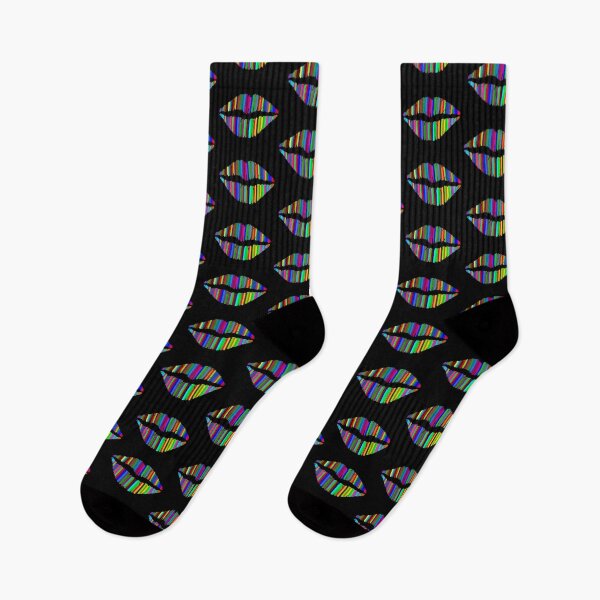 Aperçu de l'œuvre Stripey Lips Kiss Design créée et vendue par denisetees.