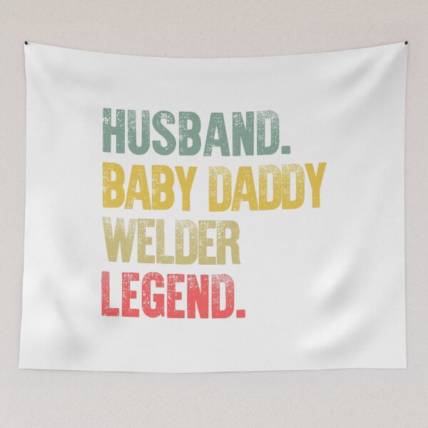 Item preview, Funny Men Vintage T Shirt Husband Baby Daddy Welder Legend designed and sold by Bendthetrend.