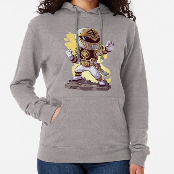 Weißer Power Ranger Leichter Hoodie