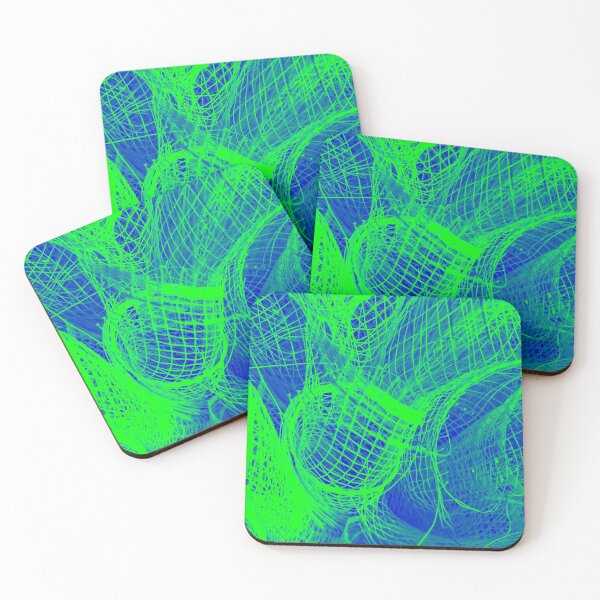 Item preview, Neon Green Blue Mesh Pattern designed and sold by wildjellybeans.