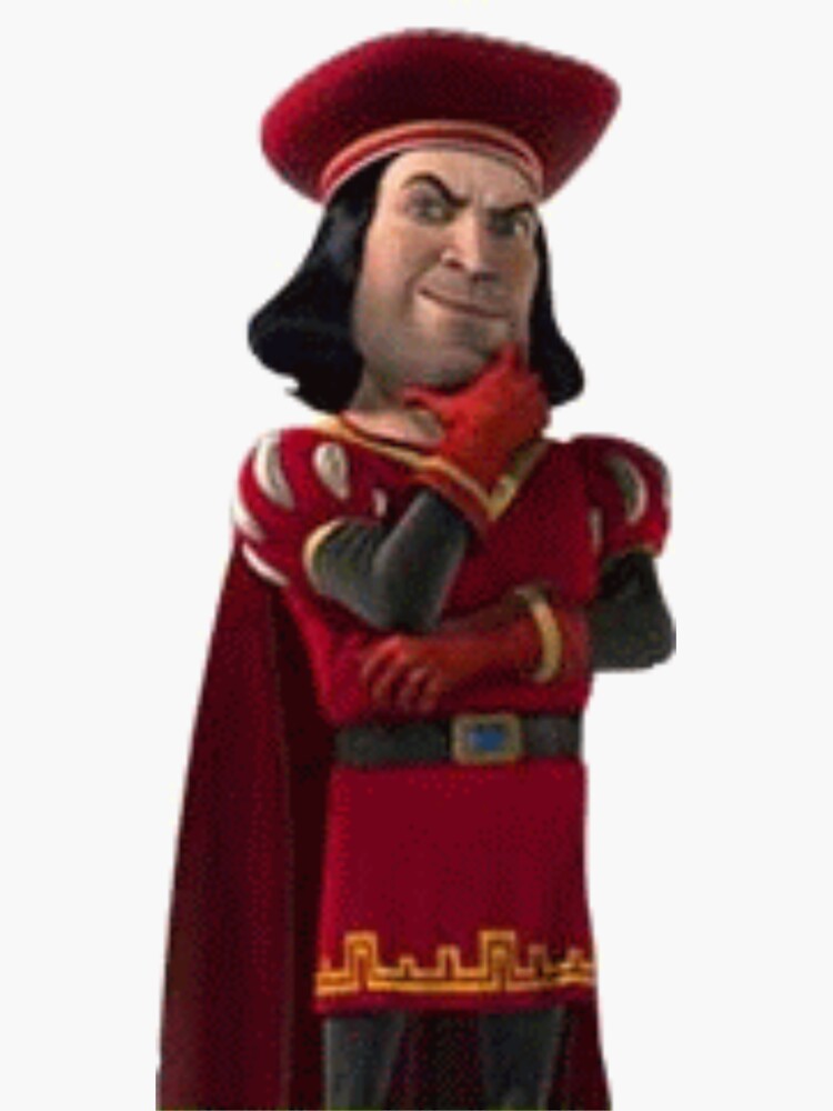 "lord farquad" Sticker for Sale by norahpaw Redbubble