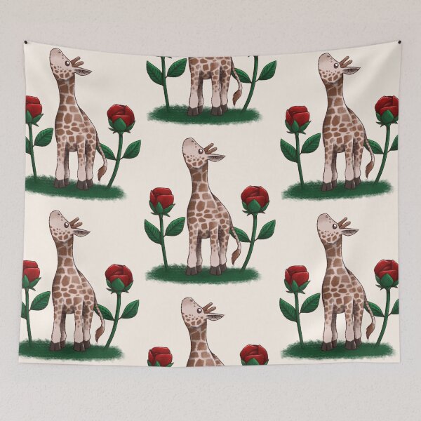 Item preview, Giraffe and Rose Buds designed and sold by Hylli.