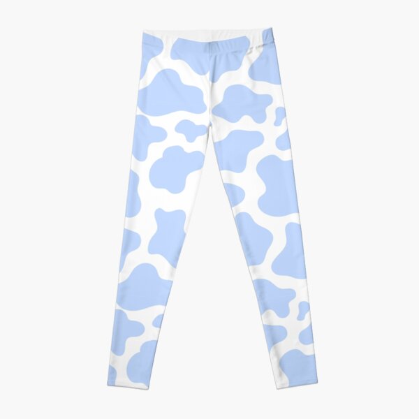 blue cow print! Leggings for Sale by victoriabr