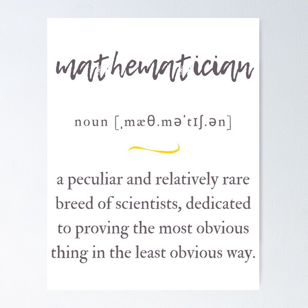 Artikel-Vorschau von Mathematician (Mathematiker/in) Definition | Dictionary Collection, designt und verkauft von Designschmiede.
