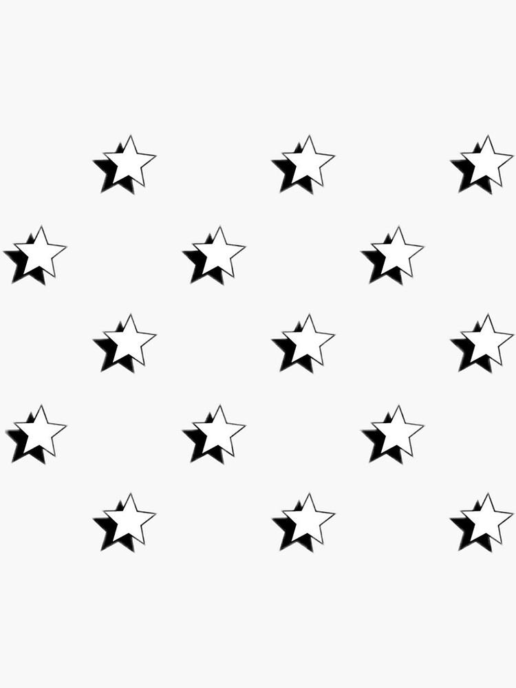 "Black and White Star Sticker Pack " Sticker for Sale by lilteddie