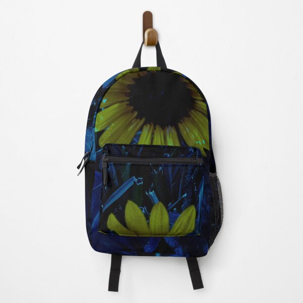 Item preview, A lonely bright yellow sunflower laying in the dark grass designed and sold by Cavity .exe.