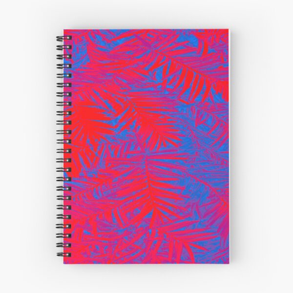 Item preview, Bright Red Blue Fern Pine Pattern designed and sold by wildjellybeans.