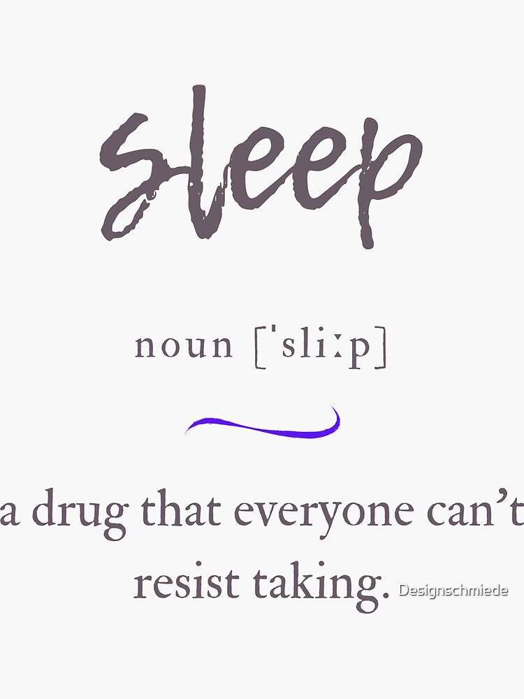 "Sleep Definition Dictionary Collection" Sticker by Designschmiede