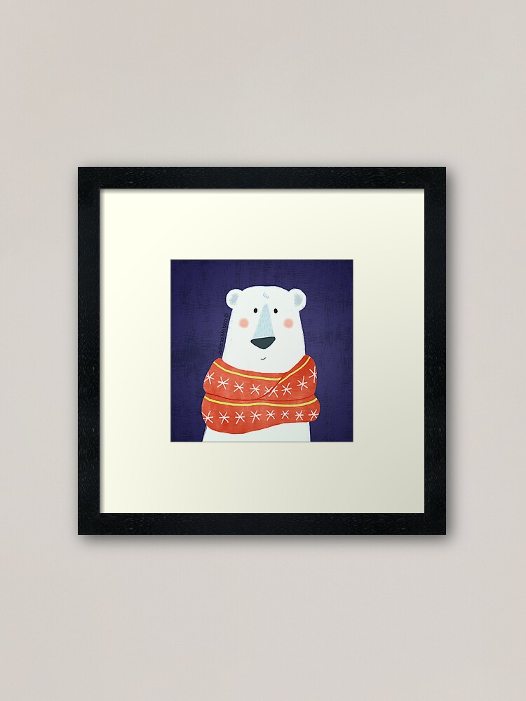 Alternate view of Polar Bear with scarf Framed Art Print