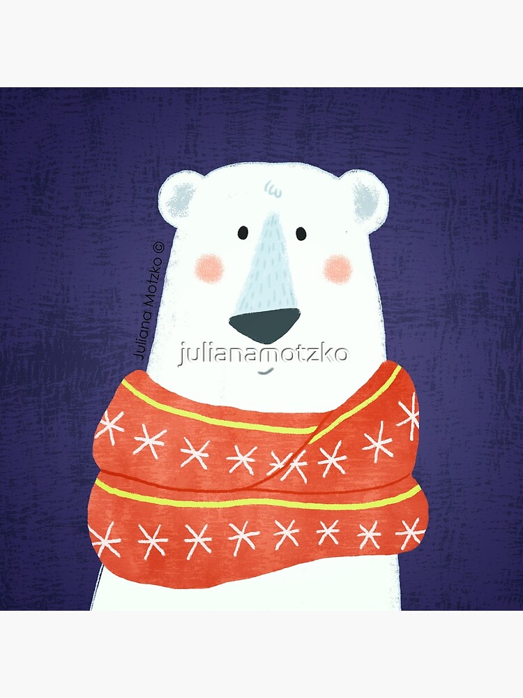 Polar Bear with scarf by julianamotzko