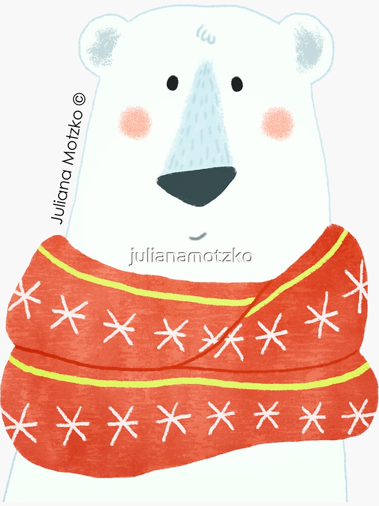 Polar Bear with scarf by julianamotzko