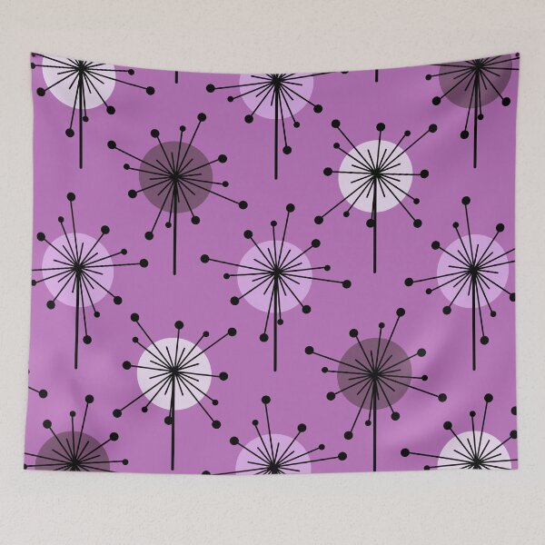 Artikelvorschau, Atomic Era Sputnik Starburst Blumen Lila Flieder entworfen und verkauft von thepixelgarden.