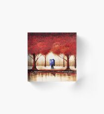 Blue Phone Box Cloud Acrylic Block