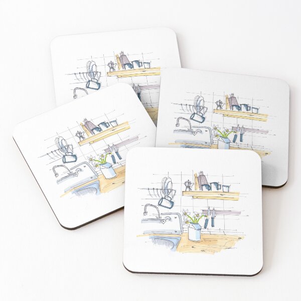 Item preview, cozy morning in cozy kitchen with flowers designed and sold by AnastasiaSketch.