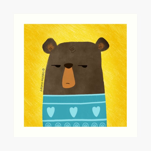 Skeptical Bear Art Print