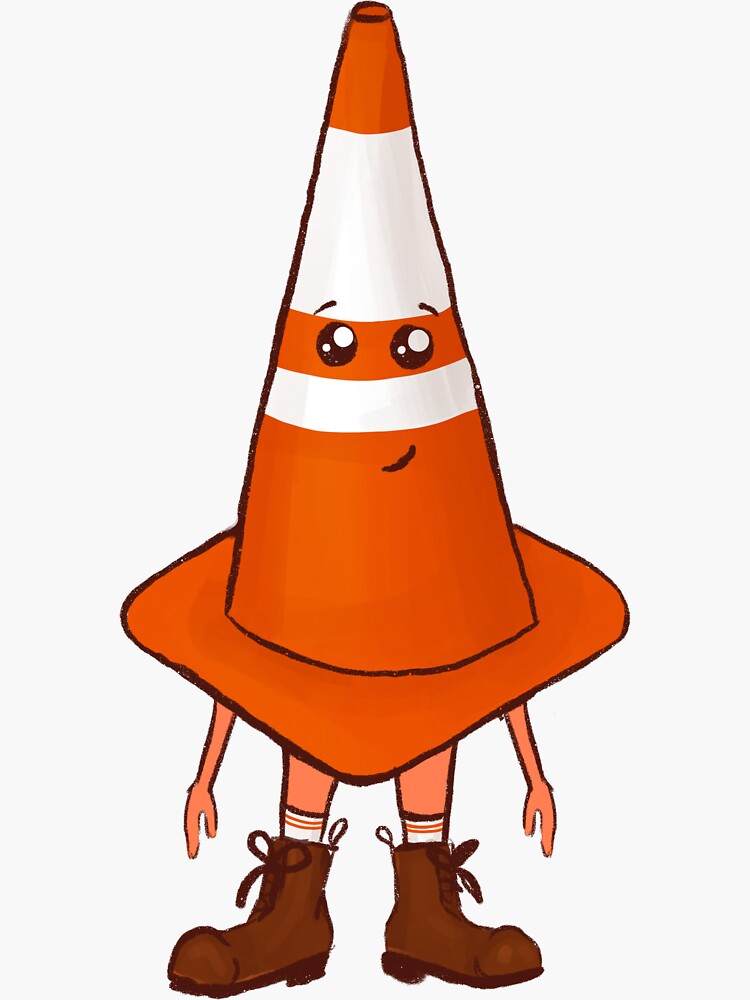 "Traffic Cone Dude" Sticker by saskiab Redbubble