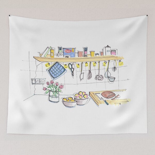Item preview, cozy kitchen in Berlin designed and sold by AnastasiaSketch.