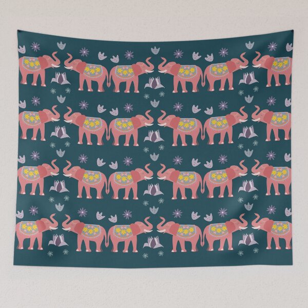 Item preview, Pink Elephant on Teal designed and sold by PaintingbyAgnes.