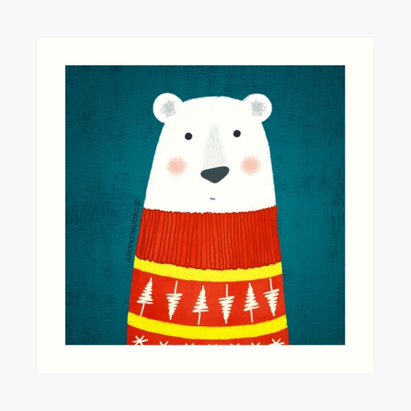 Polar Bear with Sweater Art Print
