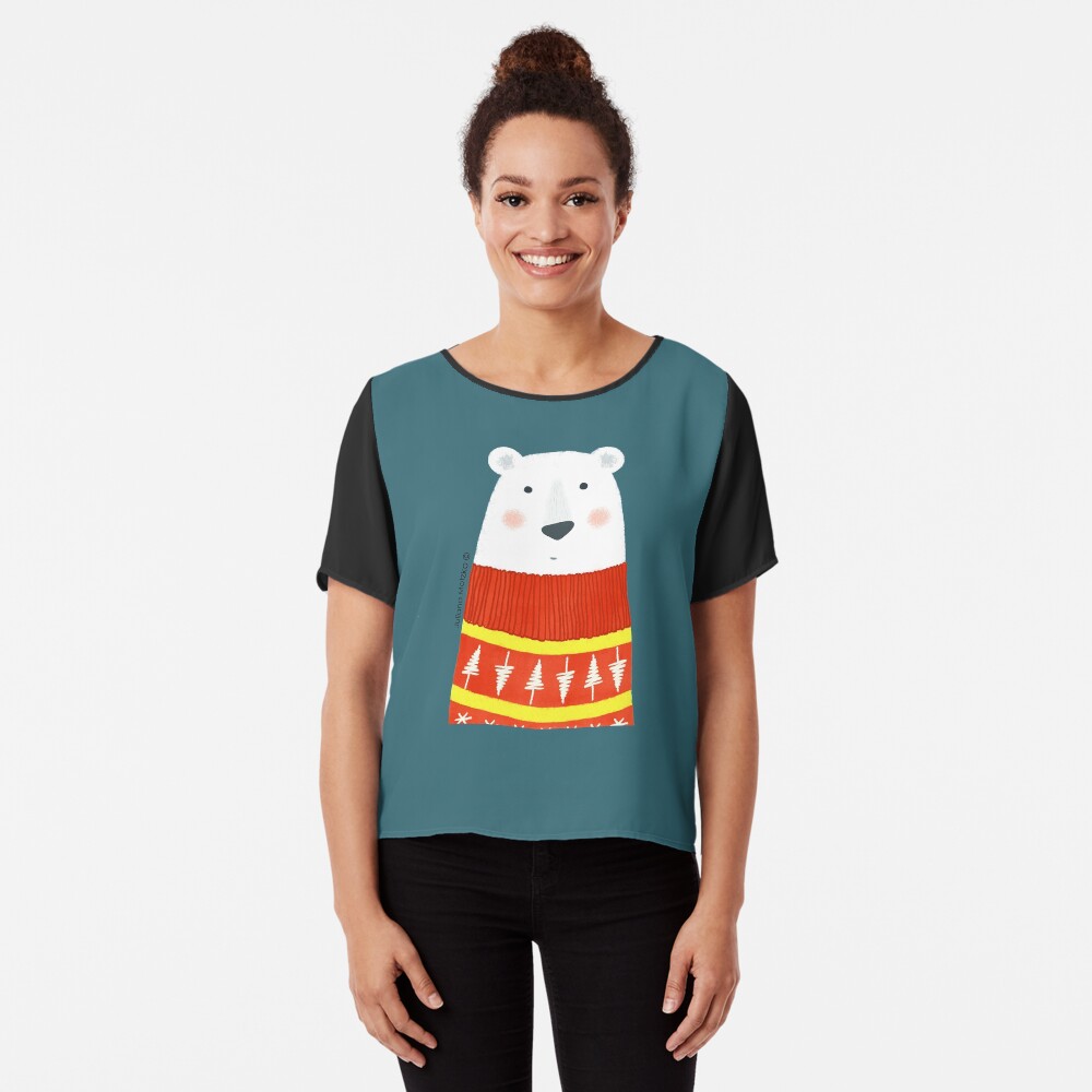 Polar Bear with Sweater Chiffon Top
