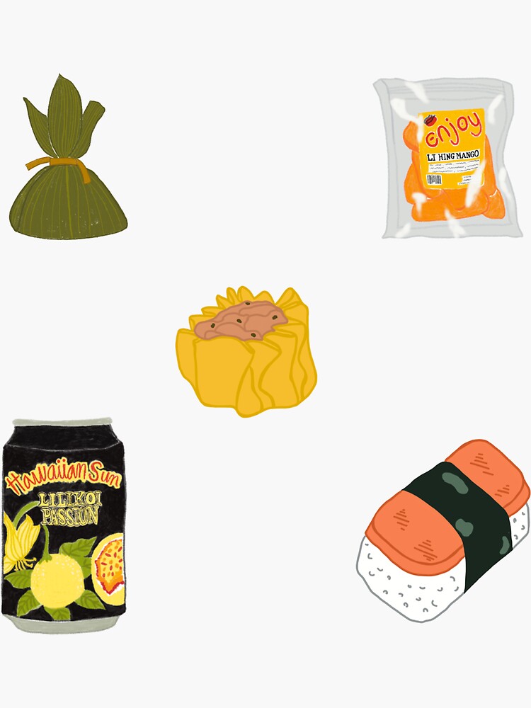 "Hawaiian foods and Hawai’i snacks" Sticker for Sale by DesertAloha