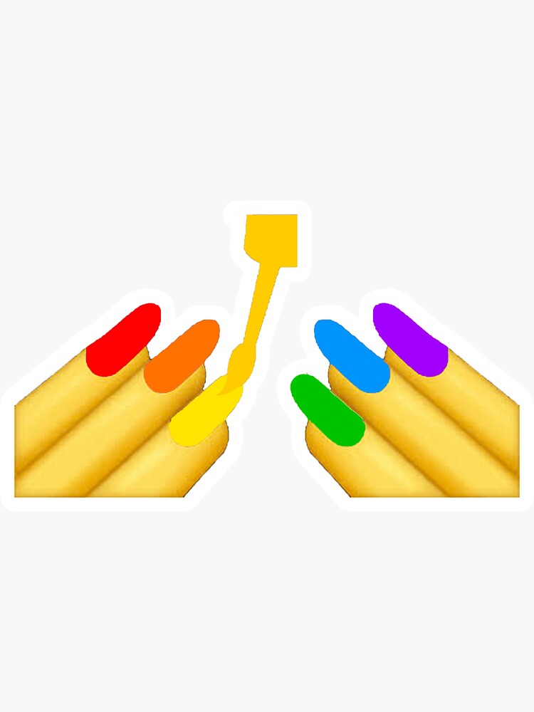 "Pride nails emoji sticker" Sticker by jordannwagner Redbubble
