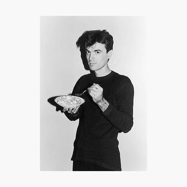 David Byrne eating cereal Photographic Print