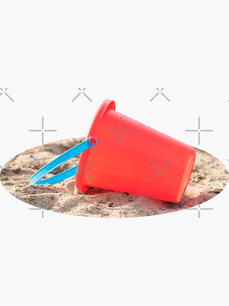 "Red Sand Pail on Beach Sticker" Sticker for Sale by AmyKMitchell