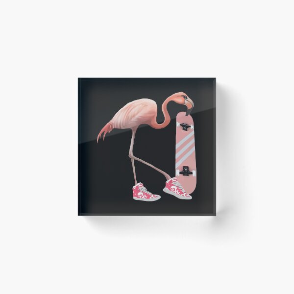 Item preview, Flamingo and Pink shoes and skateboard designed and sold by Collagedream.
