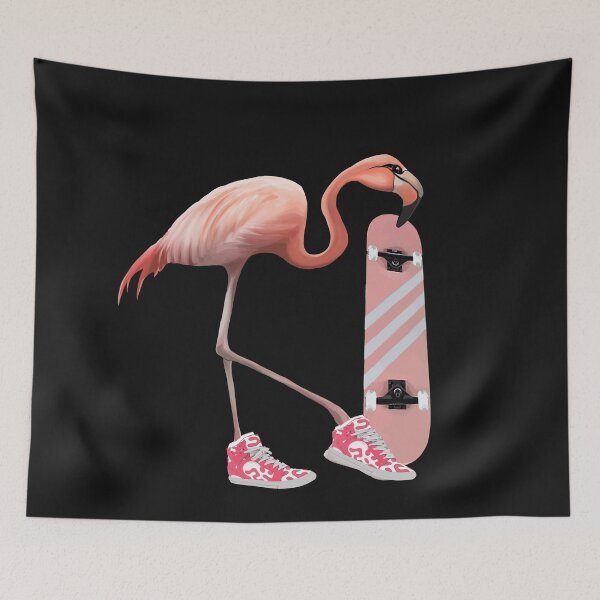 Item preview, Flamingo and Pink shoes and skateboard designed and sold by Collagedream.