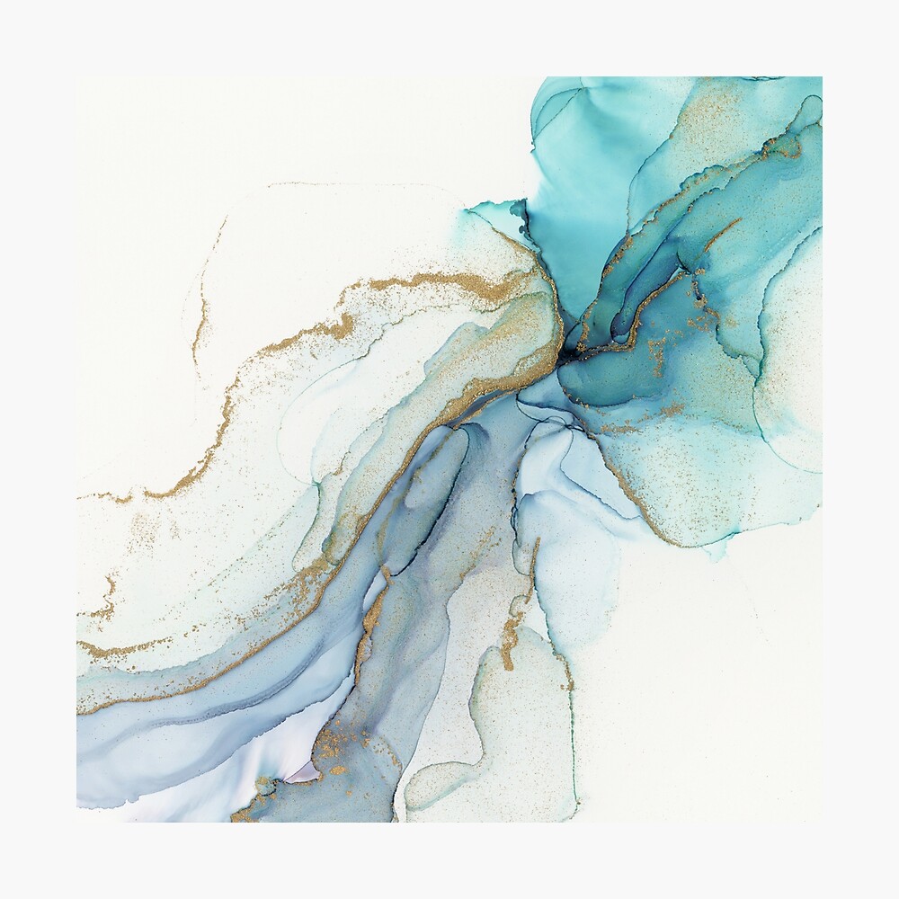 Abstract Jellyfish Alcohol Ink Painting Poster By Olga Shvartsur Redbubble