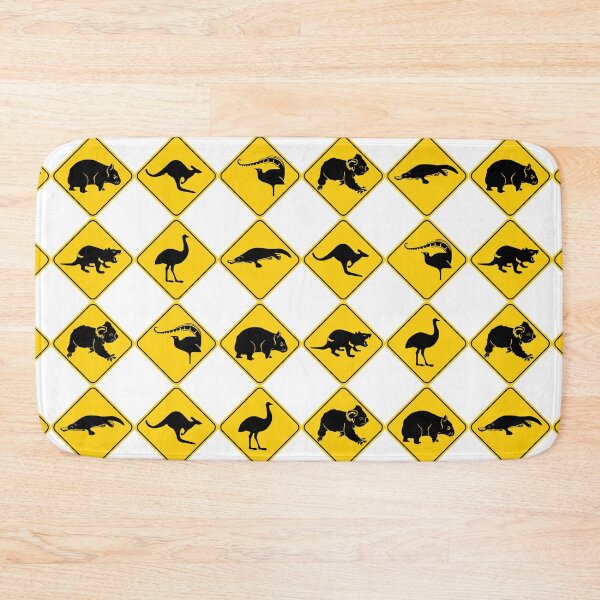 Item preview, Australian Animal Road Signs Black-and-yellow Checkerboard Pattern designed and sold by judgeart.