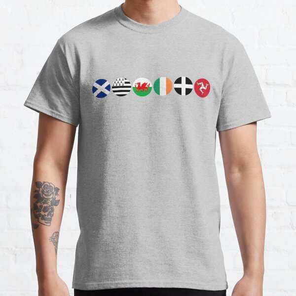 Celtic Flags Circles, Scotland, Brittany, Wales, Ireland, Cornwall, Isle of Man Classic T-Shirt