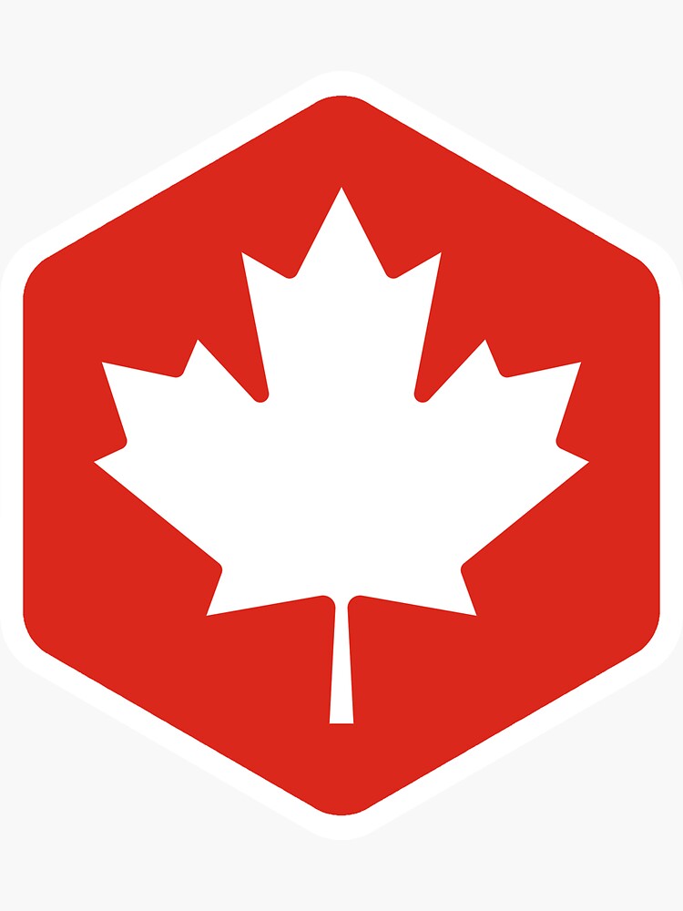 "White on Red Canadian Flag Hex" Sticker for Sale by