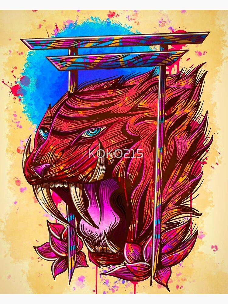 "Saber Tooth Tiger" Poster for Sale by KOKO215 | Redbubble