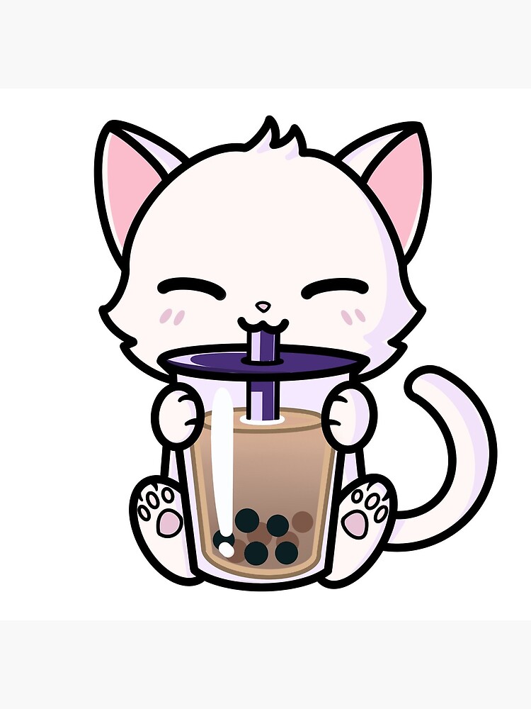 "Boba Cat" Photographic Print for Sale by itsbekah Redbubble
