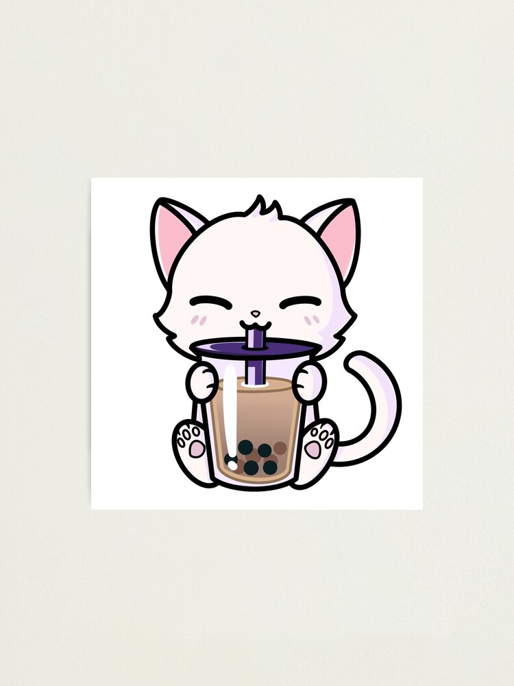 "Boba Cat" Photographic Print for Sale by itsbekah | Redbubble