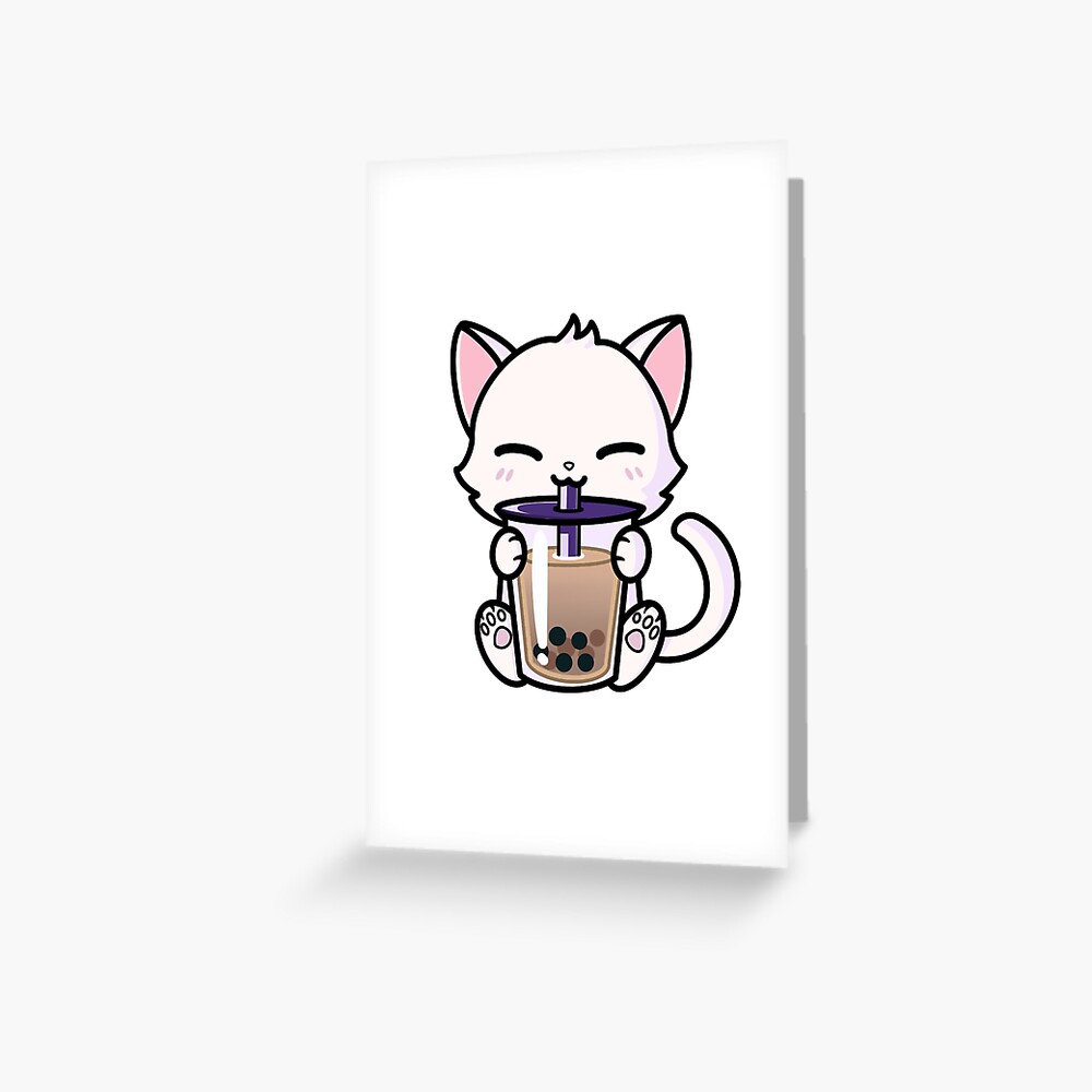 Cat Boba Cup Postcard for Sale by Bobaelyse