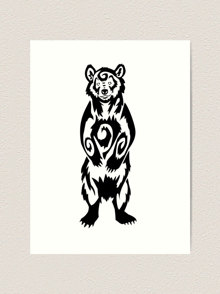 Stylish and Cute Animal Print-Tattoo Stockings: Black bear with